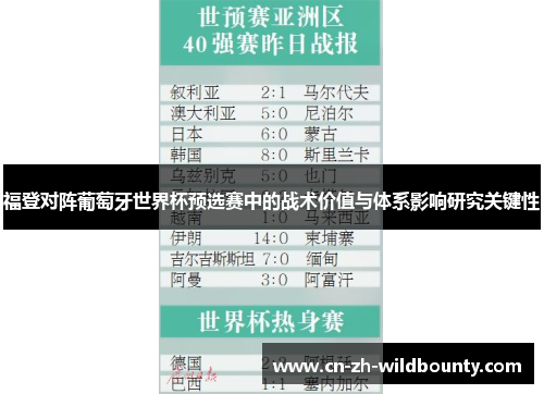 福登对阵葡萄牙世界杯预选赛中的战术价值与体系影响研究关键性